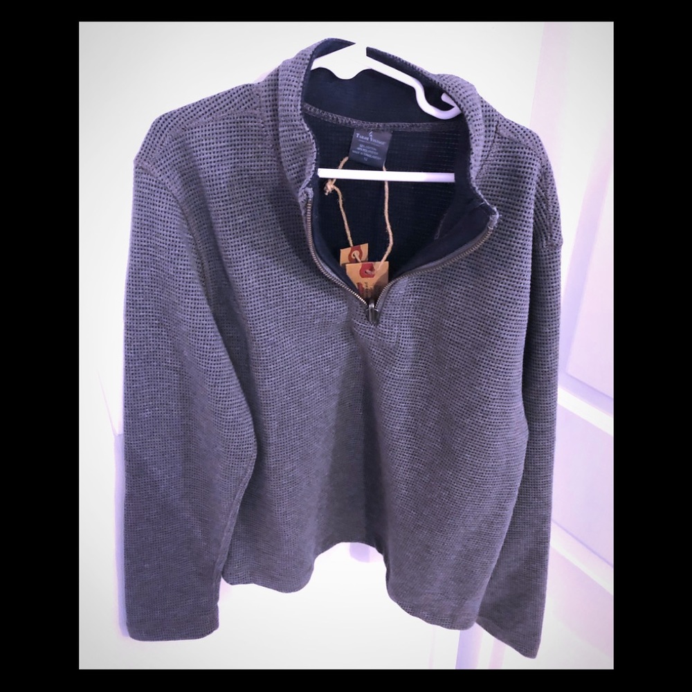 Boys Grey Waffle Pullover ZIP up Taylor Vintage
